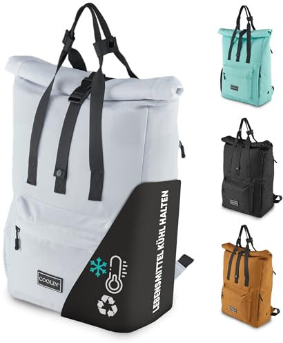 Coolin' Kühlrucksack 30L | Rucksack mit Kühlfach für Bier, Picknick, Getränke & Co | Kühltasche als Rucksack - praktisch & einfach | Thermo Rucksack für Strand oder Wanderungen (Weiß)