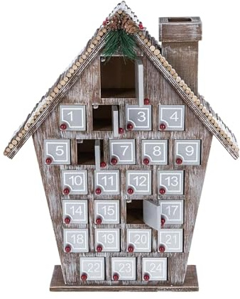 Accueil Calendrier de l'Avent Calendrier de l'Avent de Noël en bois avec compte à rebours Calendrier de Noël numérique avec décorations | Calendrier de compte à rebours avec tiroirs – Calendrier de