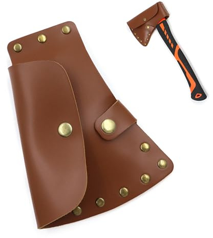 CHENNAN Skyddsfodral för yxa, yxa, skyddande fodral, yxa-skida av läder, för att skydda vassa yxkanter, yxa-skida yxa för 11,5 cm yxkant, för utomhus camping vandring jakt (B)