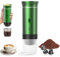 PZCC Machine à Cafe Portable,3 En1 Cafetière à Expresso Chauffage Électrique,12V Expresso Cafetière Rechargeable,Pour Bureau,Voyage,Maison,Compatible avec les Capsules Espresso et Café Moulu (Vert)