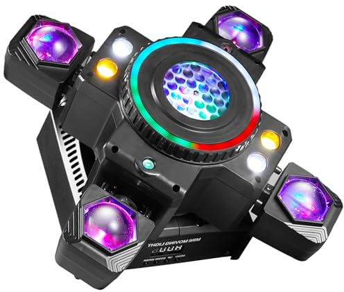 Moving Head Led 150W discolicht partylicht RGBW Bühnenlicht rotation Soundaktivierter Lichteffekt mit 4 Lichtarmen für DJ Bar Party Hochzeit Club Scheinwerfer