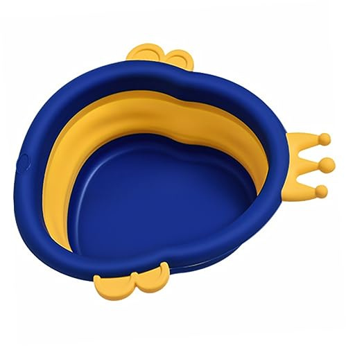 Tragbare Kinderbadewanne mit Cartoon Design, Faltbar, Blau, Pp | Platzsparend und Leicht zu Tragen, Stabile Form, für Babys und Kinder, Großes Fassungsvermögen