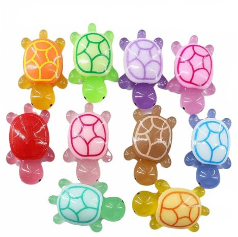 RUGBOL 60 Pcs Mini Resin Animals, Mini Animals Resin Small Animal Figurines Ornament Toy for DIY Birthday Party Home Garden Decor (Turtle)
