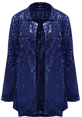 Glitterjacka för damer, karneval, paljetter, kavaj för damer, elegant kostymjacka med , krage, kostymakko, glitter, paljettjacka, affärer, kavaj, karneval, glitterblazer, trendig paljettblazer
