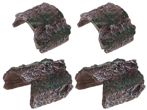 HAPINARY 4 St Reptil Gömställe Orm Gömmer Akvarielandskapsdekoration Ödla Skydd Reptil Gömmer Grottan Reptile Hude Cave Reptilgrotta Pvc