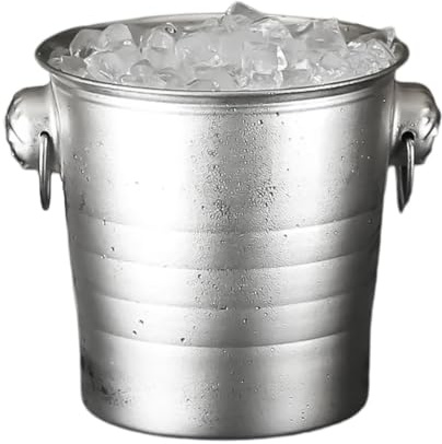 Isbehållare, Is- och champagnehink i rostfritt stål med tång handtag, 7 liter, flerfärgad(Silver)