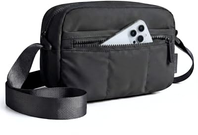 bagsmart Puffy Camera Sling Bag,Camera for DSLR and Lenses Crossbody Bags | Lightweight WaterproofCameras Case Photography Travel Bag with Adjustable Strap Bag for Sony,Canon,Fuji,Nikon