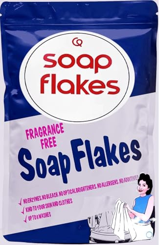 Soap Flakes for Washing Clothes 425g – Pure Vegan Soap Flakes for Laundry, Fragrance Free, Eco Friendly, Gentle for Washing Machine & Hand Wash, Sensitive Skin Safe