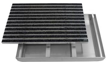 EMCO Eingangsmatte DIPLOMAT Rips anthrazit + ALU Bodenwanne Fußmatte Schuhabstreifer, Größe:60x40cm