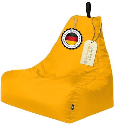 PATCH HOME Lounge Sessel XL Gamer Sessel Sitzsack Sessel Sitzkissen In & Outdoor geeignet fertig befüllt | XL - Gelb - in 2 Größen und 25 Farben