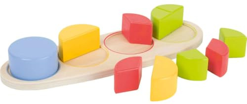 small foot 11102 Steckpuzzle Bruchkreise Educate aus Holz, FSC 100%-Zertifiziert Spielzeug, Mehrfarbig