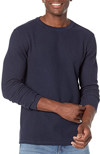 Amazon Essentials Camisa Waffle de Manga Larga de Mezcla de Algodón y Corte Estándar Hombre