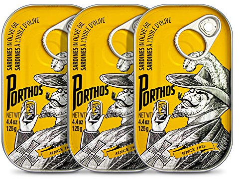 Sardinas en Aceite de Oliva | Línea Vintage | 3 x 125 g | Porthos | Portugal