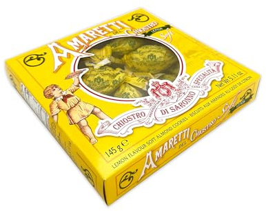 Chiostro Lemon Soft Amaretti Cookies sans gluten, 145 g, fabriqué en Italie
