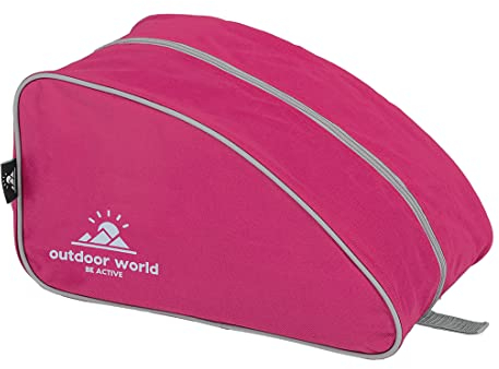 Outdoor World Premium Schuhtasche – Wasserabweisend, mit weitem Reißverschluss, Unisex – Schuhtasche für Wander, Fußball, Rugby- und Golfschuhe–Geeignet für Erwachsene, Kinder, Herren und Damen (Rosa)