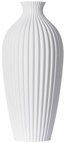 3D Vase Dekovase Saskia XL 38cm Bodenvase Weiß Vase Pampasgras Trockenblumen