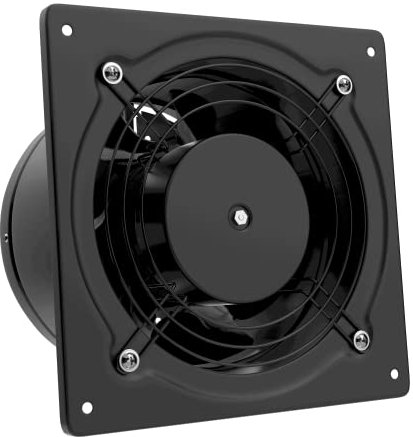 Hon&Guan Abluftventilator 150mm Metal Badlüfter Leise, Wandabluftventilator Industrie VMC Lüfter 38W 525m3/h mit Einweg Dämpfer für Küche, Garage, Badezimmer (Weiß)