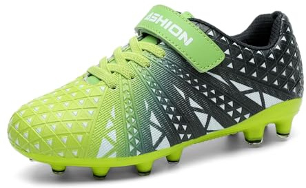 ASHION Jungen Fußballschuh Kinder Fussballschuhe Footballschuhe Professionelle Trainingsschuhe,B Blau Grün,35 EU