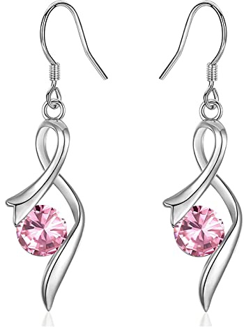 Ohrringe Silber 925 Gold Hängend 5A Zirkonia Silber Ohrhänger Vergoldet Hängende Ohrringe für Damen Geschenke Frauen Schmuck