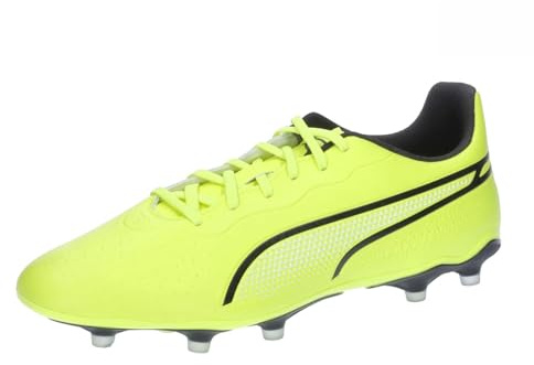 PUMA Unisex King Match Fg/Ag fotbollssko, Elektrisk lime Puma svart, 46 EU