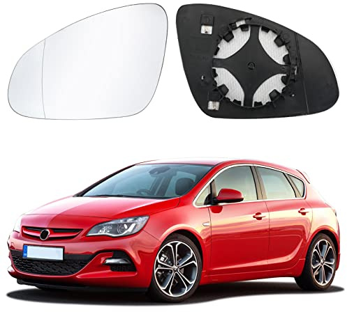 Spiegelglas Ersatz für Opel Astra J 2009-2015, Außenspiegel Glas Asphärisch, Außenspiegel Verstellbar Geeignet, Umkehrlinse Rückfahrglas Spiegel (Astra J-Links)