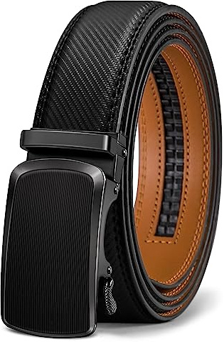 KEMISANT Gürtel Herren, Ledergürtel Ratsche 35mm,Größe Angepasst | Herrengürtel Automatikschließe für Business Anzug