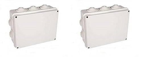 Electraline 60554, Boite Dérivation Rectangle avec Embouts a Gradins, Taille 120x80, IP55, Gris (Lot de 2)