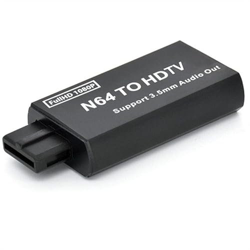 Ruiqas Game Console to HDMI- compatible Converter Adapter for N64/ SNES/NGC with 3. 5mm Audio Output