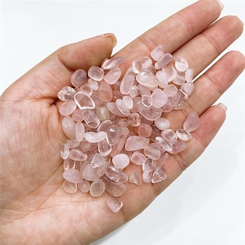 QINGQI Beau Feuille de Quartz en Pierre Naturelle, Cristal, Gravier, spécimen minéral, décoration de la Maison, Cadeau d'aquarium (Color : Rose Quartz, Size : 100g)