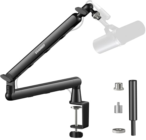 Mikrofon Arm,Aokeo AK-55 Niedriges Profil Mikrofon Ständer Arm für HyperX QuadCast,SoloCast,Elgato Wave,Shure SM7B,Blue Yeti,Blue Snowball,Broadcast,Studio Programm Aufnahme