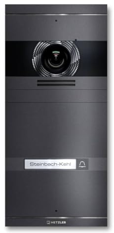 Metzler VDM10 2.0 Video Sprechanlage mit Türöffner (Stromversorgung) & Namensschild - Anschluss 2-Draht - Türsprechanlage mit HD-Kamera, für 1 Familienhaus, Eisenglimmer aus V2A Edelstahl