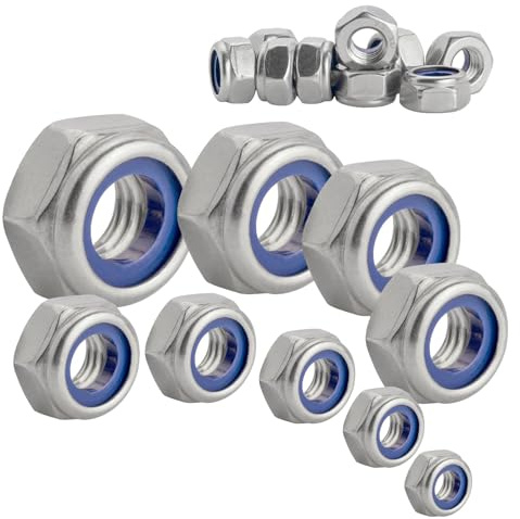 GisWell M8 Muttern - 30 Stück M8 Muttern Edelstahl A2 - Sicherungsmuttern DIN 985 Edelstahl - Selbstsichernde Stopmuttern Rostfrei V2A Klemmmuttern Schraubmutter