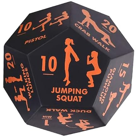 Dés de fitness, jeu de dés pour fitness de groupe, outil d'entraînement de force, défi d'entraînement, gym à domicile, voyage, sports de plein air, accessoires d'activités d'équipe, 12 x 10 x 10 cm