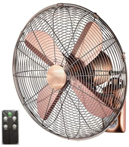 AMZBNEIDI ventilador de pie para dormitorio. Oscillating Retro Industrial Metal Wall Fan with Remote Control, 3 Speed Settings, 3 Modes