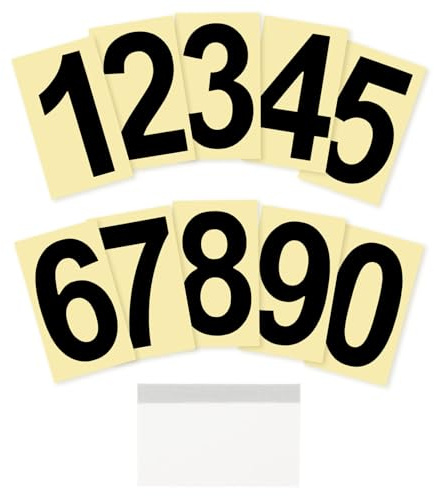 sourcing map 2 Sets/20 Pcs Mailbox Numbers for Outside, 2 Inch 0-9 Vinyl Self-Adhesive Numbers Stickers Waterproof House Sticker with Scraper for Signs Doors Address, Black