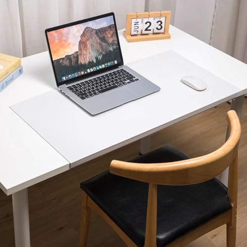 Kantenschutz, Schreibtischunterlage aus Leder, faltbar, rutschfest, Computermatte für Maus und Tastatur, Büro, Zuhause, Arbeit, Spiel, Schreibunterlage (Weiß, 70 x 35 cm)