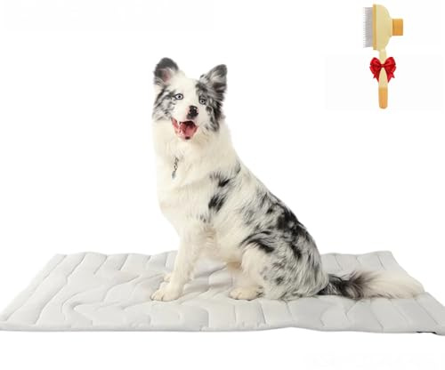 Snrtevu Die Innovative Kühlmatte für Hunde, Kühlmatte Hund, Eiskühler Stoff, Schützt Deinen Hund Vor Überhitzung, für Gartenbett, Haus und Autositz (M 91 * 58cm)