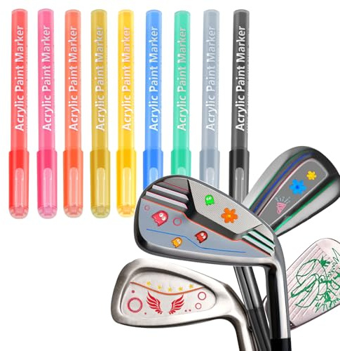 Lot de 9 marqueurs de club de golf à faire soi-même - Remplissez, personnalisez ou rénovez les clubs de golf et les balles de golf