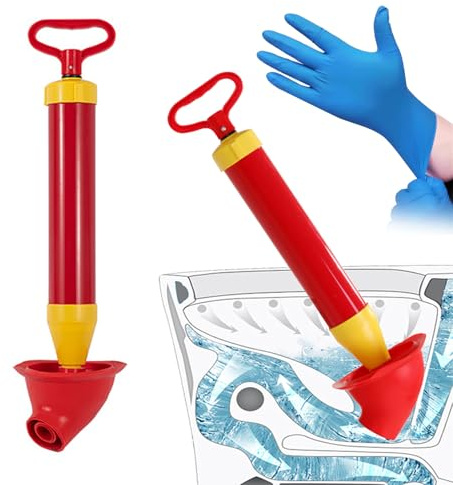 ZhouWei Déboucheur à Ventouse Toilette avec Gants Nitrile, Ventouse Deboucheur à Air Comprimé de Canalisation Débouche Évier, pour Lavabo Déboucher Toilettes Baignoire Drain Sol (Rouge)