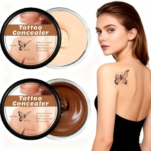 PFSLiang Correttore Tatuaggio, Correttore per Coprire Tatuaggi, Fondotinta Impermeabile, Nascondi Facilmente le Imperfezioni, Trucco per Gambe Impermeabile, Copri Tatuaggi, PFSLiang face cream10