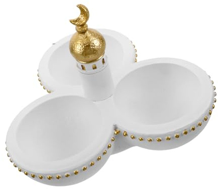 Alipis Plateau de Service Ramadan Résine avec Design Oriental Plateau à Bonbons Élégant pour Décoration de Table pour Snacks et Rangement pour Eid et Islamiques