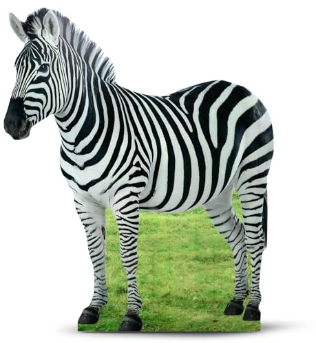 Geelin 5 ft Zebra Cardboard Standup Cutout Life Size Jungle Safari Animal Theme Party Backdrop Photo Prop Stand Up for Zoo Safari Jungle Themed Birthday Party Decoration Supplies