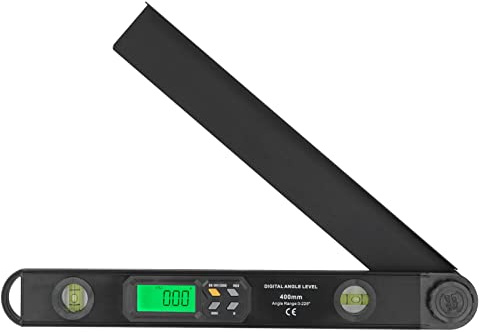 LOCADENCE Regla de buscador de ángulos de 400 mm, transportador de buscador de ángulos digital de aleación de aluminio digital LCD, regla de nivel de ángulo de carpintería