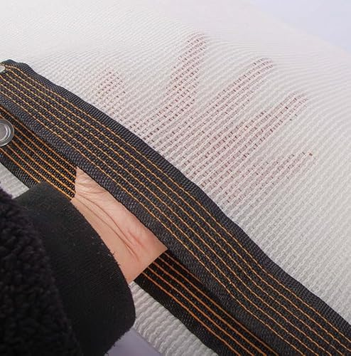 Tela de protección solar blanca resistente, 85% de protección UV, lona de malla con ojales para jardín, patio, porche, piscinas, invernadero, camión volquete (33 x 36 pies)