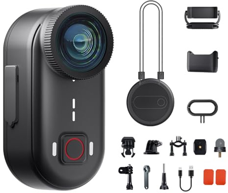 Apexcam K80 Mini Action Cam,POV Camera Con Memoria Integrata da 64GB,4K WiFi EIS Mini Body Cam Sportiva Portatile Vlogging Fotocamera,10M Fotocamera Subacquea,Videocamere Montate sul Corpo e Accessori