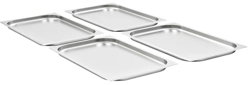 Gecheer Contenitori gastronorm, 4 pezzi GN 1/1 20 mm in acciaio inox, contenitori pratici per cucina
