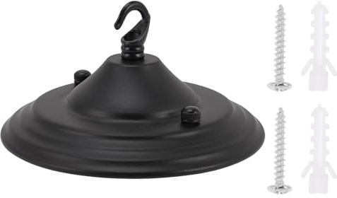 JOINPAYA Base per Lampadario a Soffitto in Ferro Nero 140 Mm, Piastra di Montaggio e Baldacchino per Lampada a Sospensione, Kit Resistente per Installazione in Soggiorno, Ristorante
