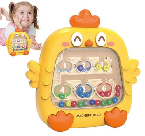 Générique Tableau Dessin Magnétique Poussin – Bois Couleur Comptage Labyrinthe Puzzle | Motricité Fine Apprentissage Jouet | Préscolaire Éducatif Activité Garçons Filles 2-6 Ans, Pensée Logique