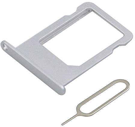 MMOBIEL Vassio Supporto per Carta SIM Compatibile con iPhone 5S / SE 4.0 inch (Argentato) incl Sim Pin