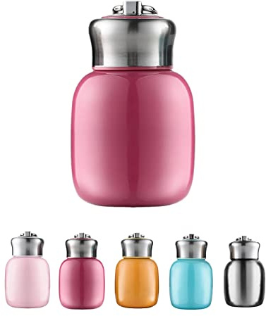 Mini-Thermosflasche, 200 ml, niedliche Wasserflasche, vakuumisolierte Edelstahl-Wasserflaschen, auslaufsicher, hält heiß und kalt, für zu Hause, im Freien, auf Reisen Einheitsgröße rose pink